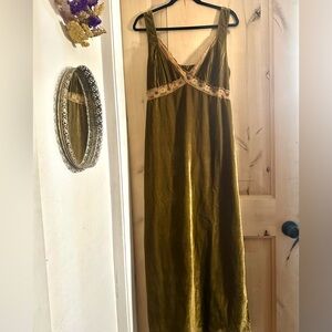 Nasty Gal Velvet Lace Trim Maxi